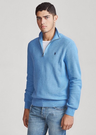 Men's Polo Ralph Lauren Cotton Half-Zip Sweater | 526174KYJ